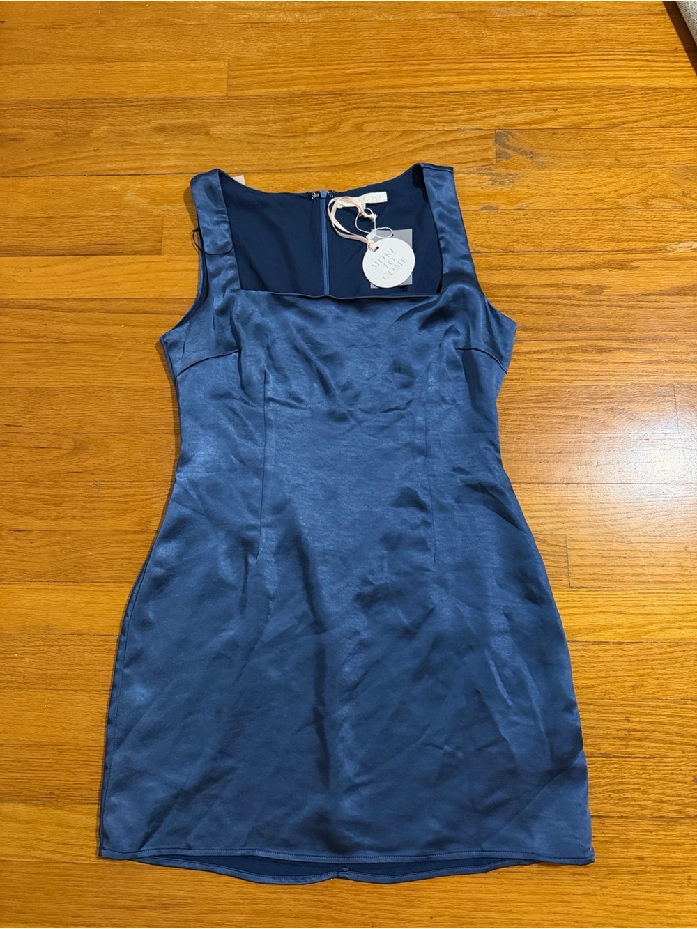 Navy Satin Dress